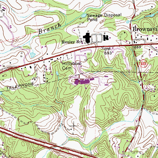 Topographic Map of Western Albemarle High School, VA