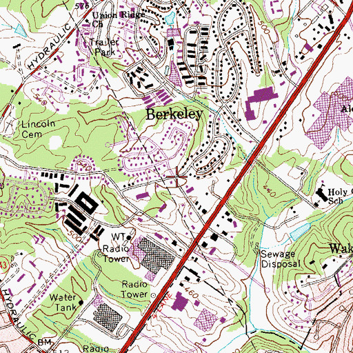 Topographic Map of Westfield, VA