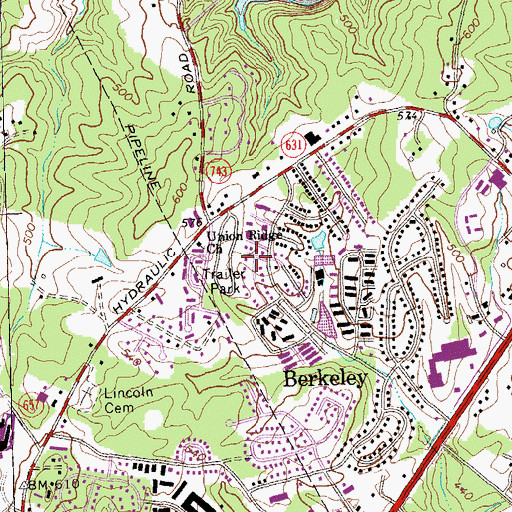 Topographic Map of Townwood, VA