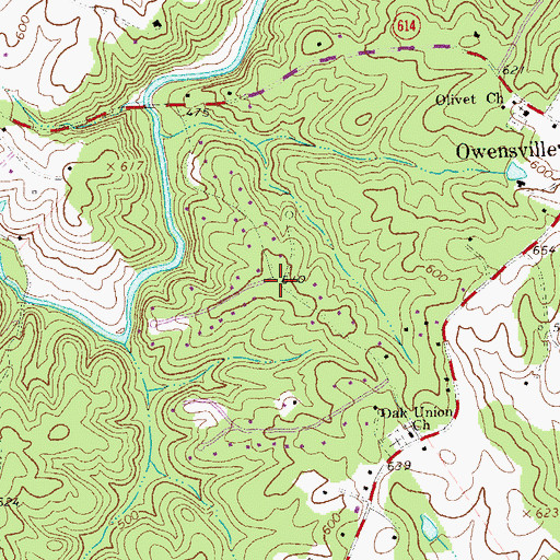 Topographic Map of Whipporwill Hollow, VA