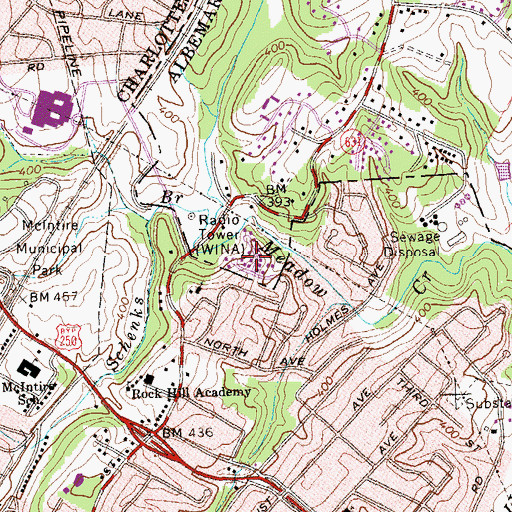Topographic Map of Wildwood, VA