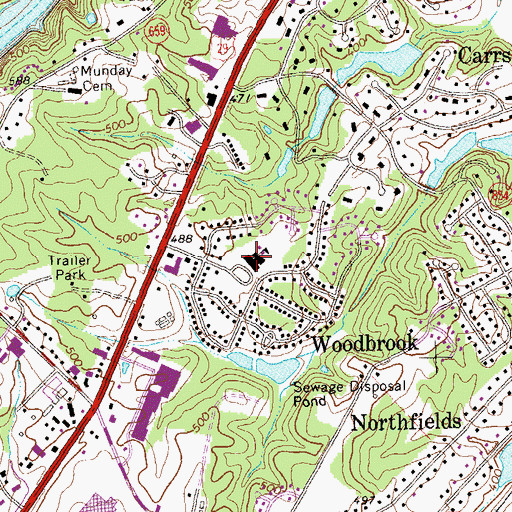Topographic Map of Woodbrook Elementary School, VA