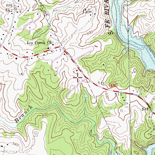 Topographic Map of Wyngate, VA