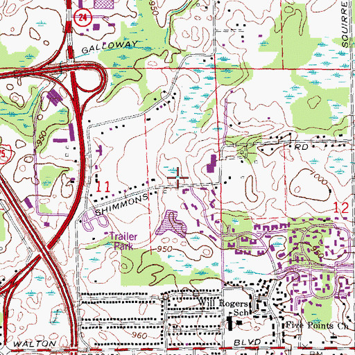 Topographic Map of Auburn Hills, MI