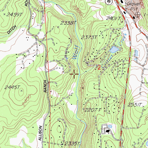 Topographic Map of Ellens Creek, CA