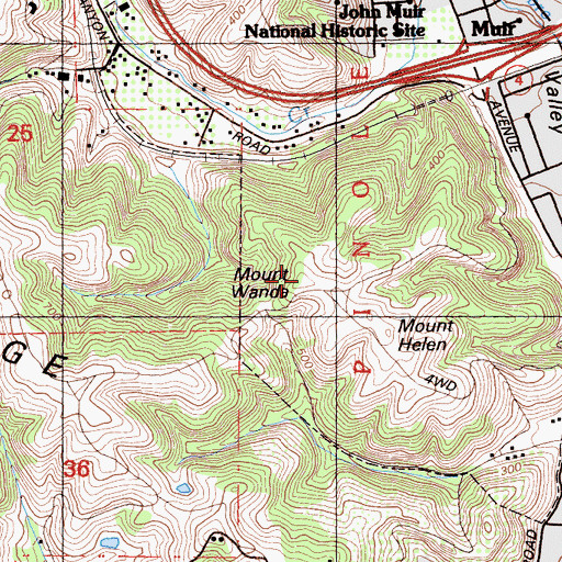 Topographic Map of Mount Wanda, CA
