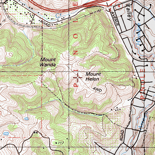 Topographic Map of Mount Helen, CA