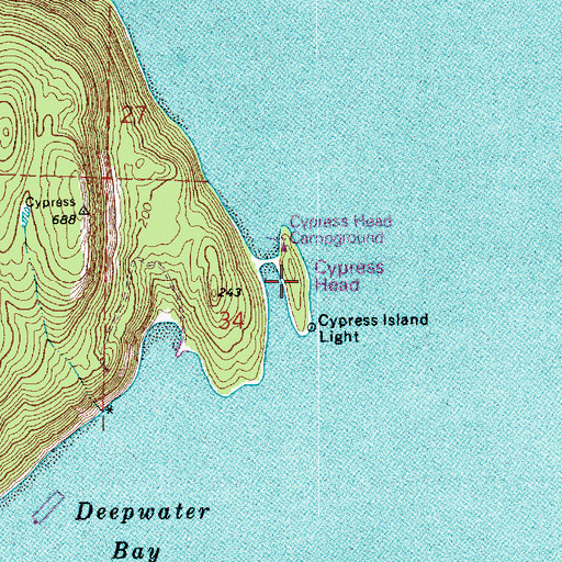 Topographic Map of Cypress Head, WA
