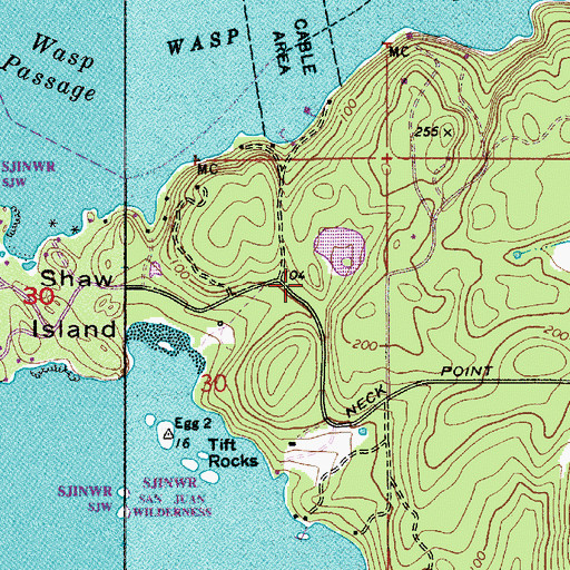 Topographic Map of Osprey Pond, WA