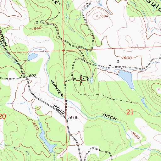 Topographic Map of Altaville Mine, CA