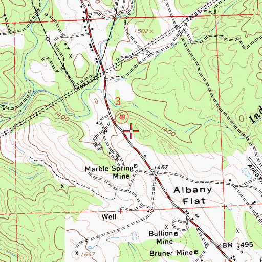 Topographic Map of Bolitha Mine, CA