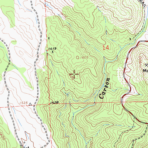 Topographic Map of Canepa Mine, CA