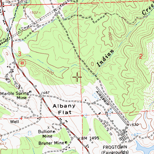 Topographic Map of Golden Star Mine, CA