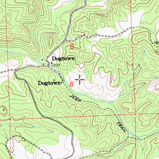 Topographic Map of Hogate Mine, CA