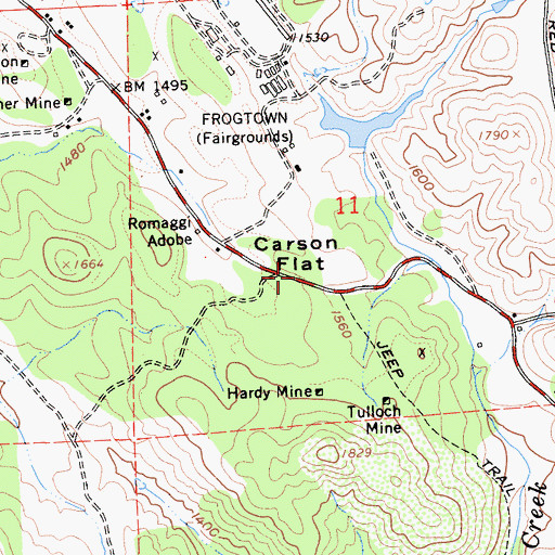 Topographic Map of Missouri Mine, CA