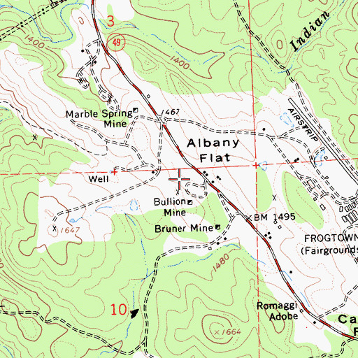 Topographic Map of Morning Star Mine, CA