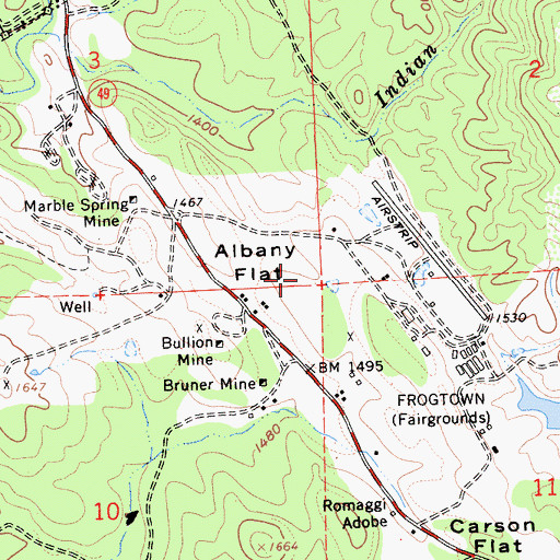 Topographic Map of Nellie Mine, CA