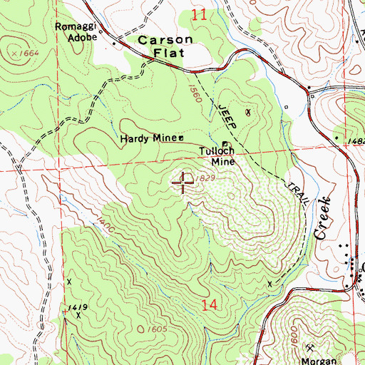 Topographic Map of Ohio Mine, CA