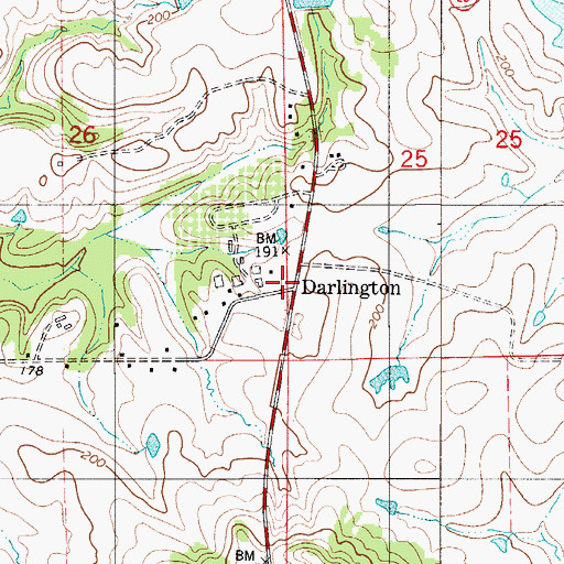 Topographic Map of Darlington Post Office, AL