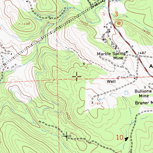 Topographic Map of Pedit Prospect, CA
