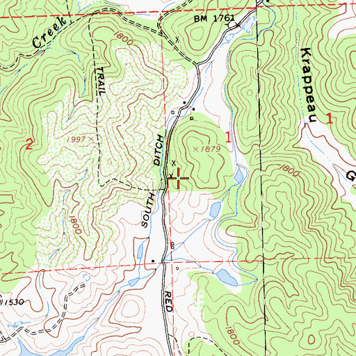 Topographic Map of Peirano Ranch Mine, CA