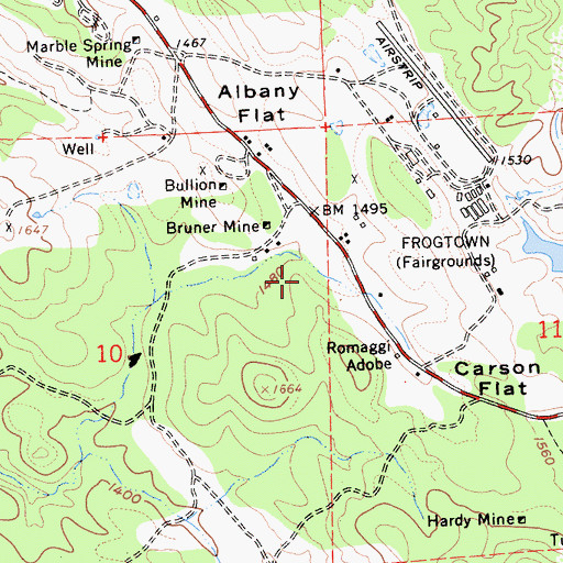 Topographic Map of Romaggi and Costa Mine, CA