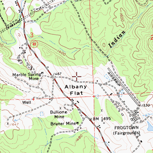 Topographic Map of Storm King Mine, CA