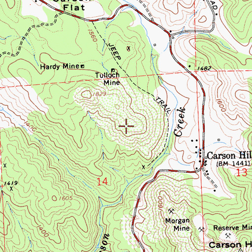 Topographic Map of Vanderbilt Mine, CA