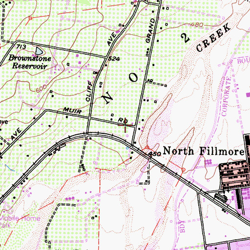 Topographic Map of Brownstone (historical), CA