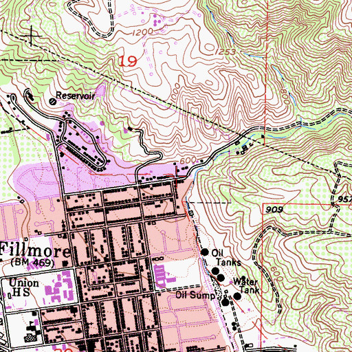 Topographic Map of Pole Canyon, CA