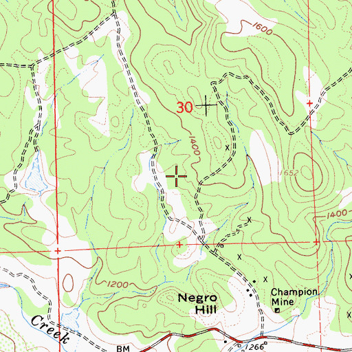 Topographic Map of Benson Mine, CA