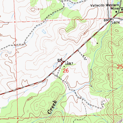Topographic Map of Canepa Mine, CA