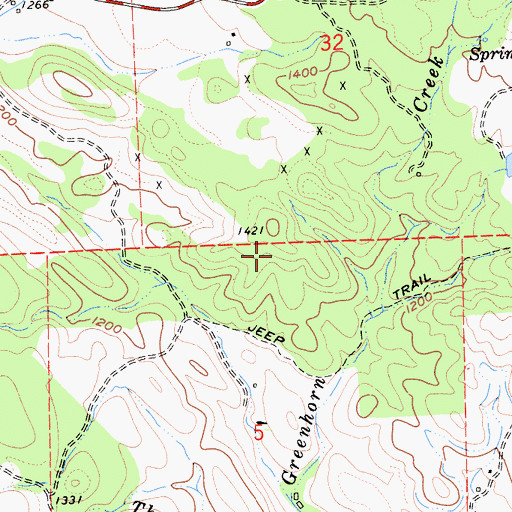 Topographic Map of Curiosity Mine, CA