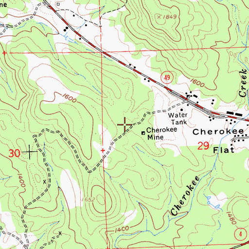 Topographic Map of Curtis Mine, CA