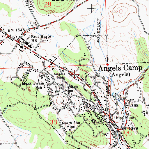 Topographic Map of Foster Mine, CA