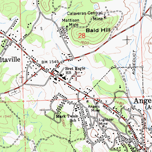 Topographic Map of Great Western Mine, CA