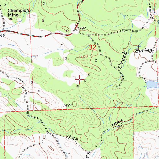 Topographic Map of Longworth Mine, CA