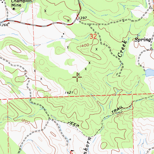 Topographic Map of Mable Fay Mine, CA