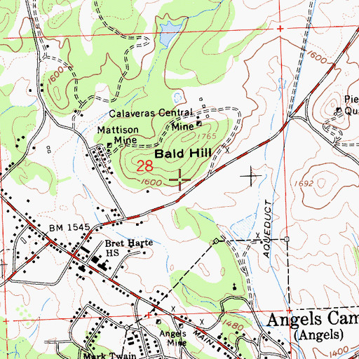 Topographic Map of Mike Brown Mine, CA
