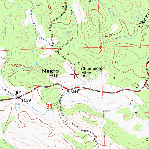 Topographic Map of Mohawk Mine, CA