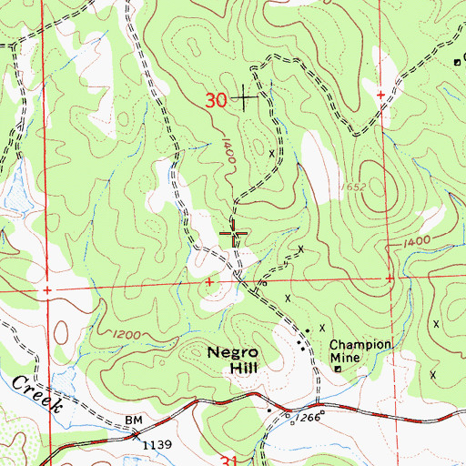 Topographic Map of Parnell Mine, CA