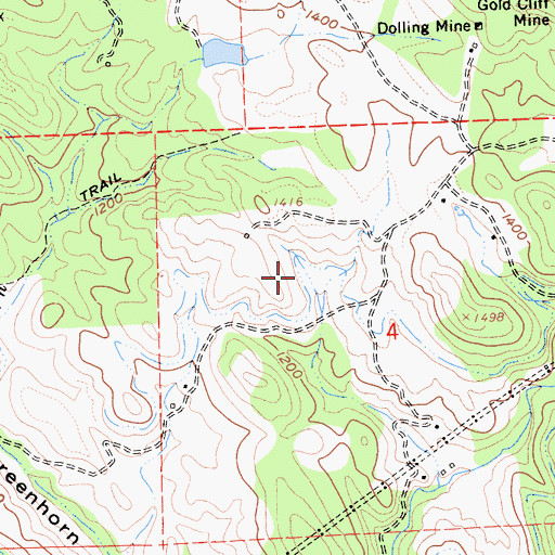 Topographic Map of Pure Quill Mine, CA