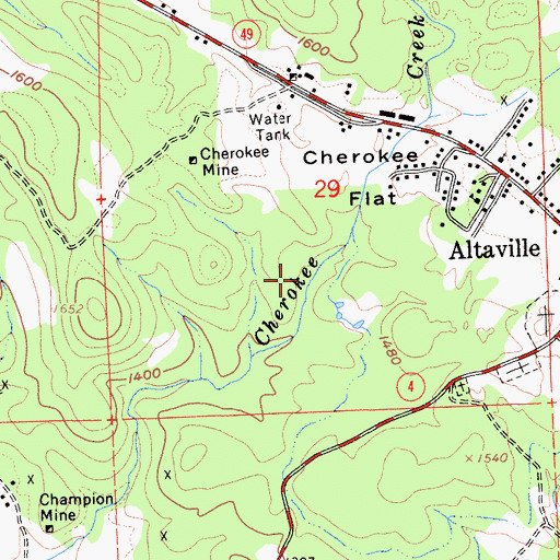 Topographic Map of Sacramento Mine, CA