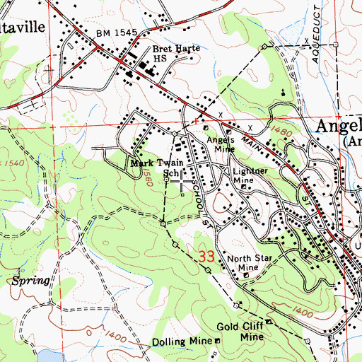 Topographic Map of Soltana Mine, CA