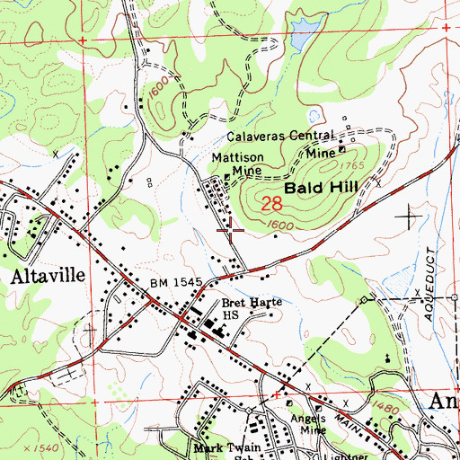 Topographic Map of Starve Out Mine, CA