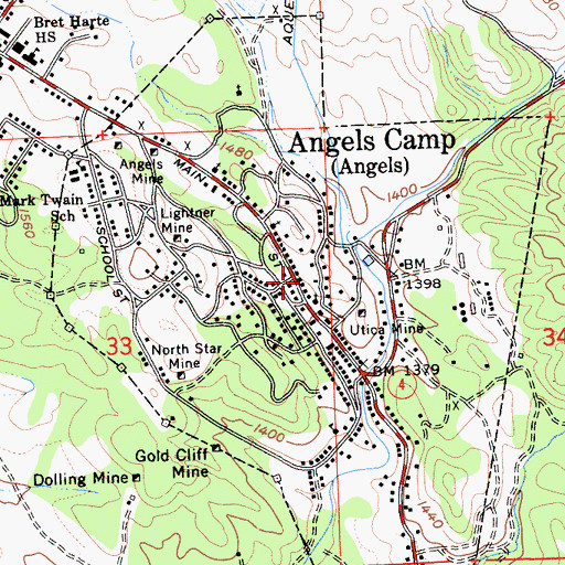 Topographic Map of Stickles Mine, CA