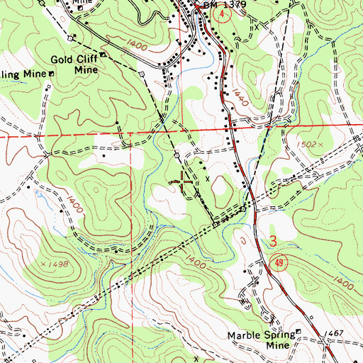 Topographic Map of Waterman Mine, CA