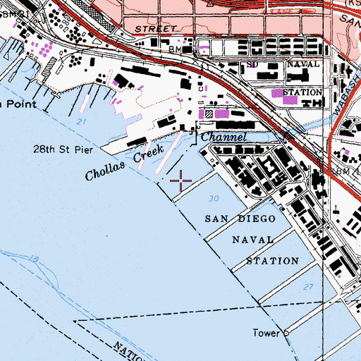 Topographic Map of Pier 1, CA
