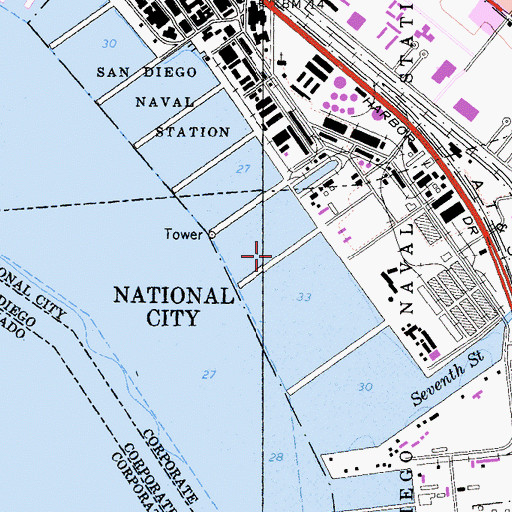 Topographic Map of Pier 6, CA