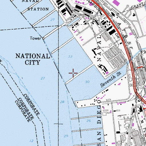 Topographic Map of Pier 8, CA